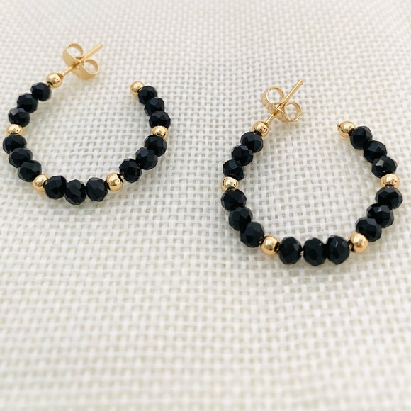 Beaded Hoop Earrings - Picture 5 of 7